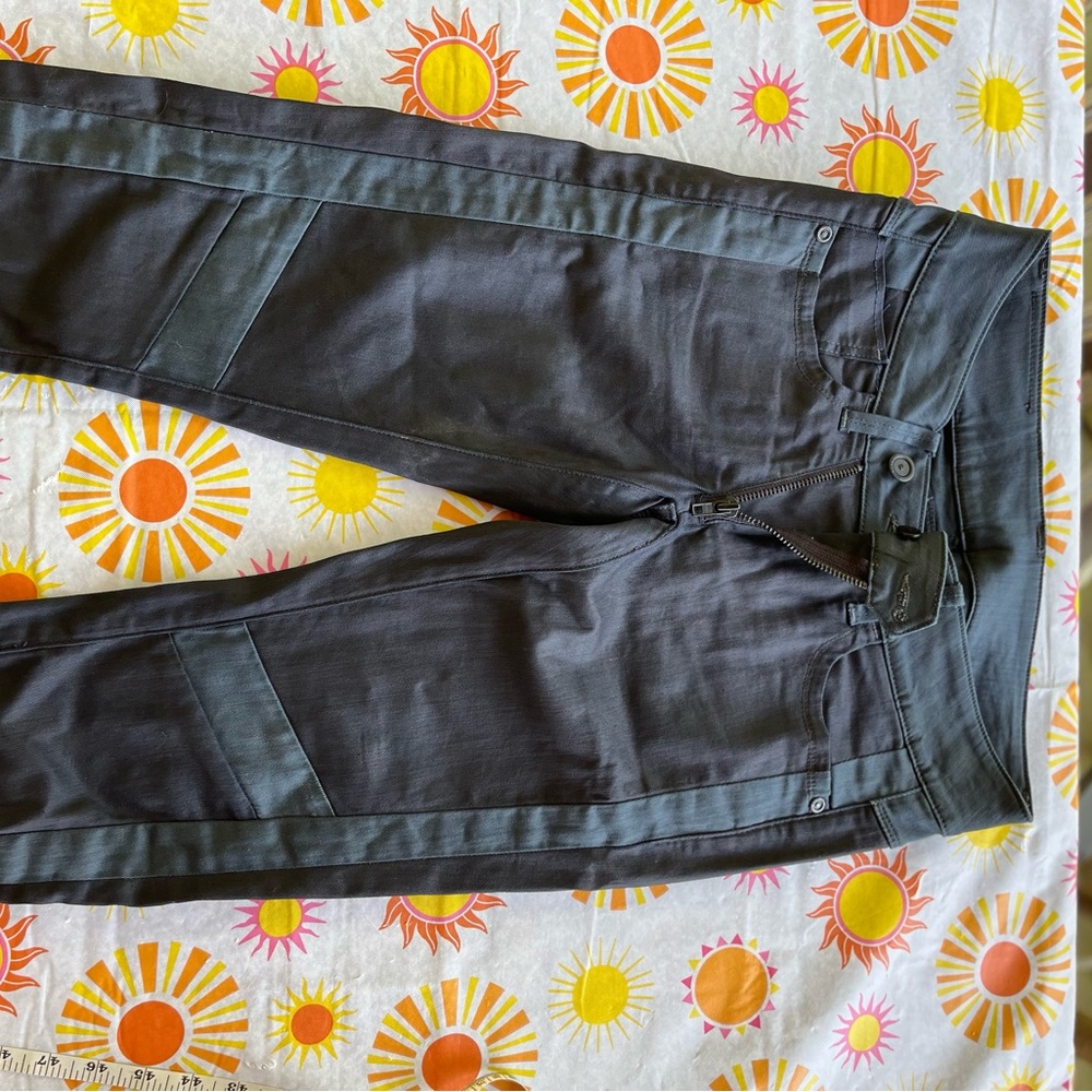 G-Star Skinny Denim Jeans in Dark Gray and Blue Coated Material